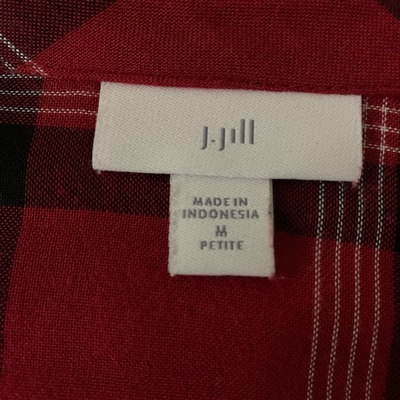 J. Jill Red, Black, and White Plaid Shirt Dress - Picture 10 of 10